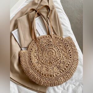 Vintage Round Woven Bag Tote